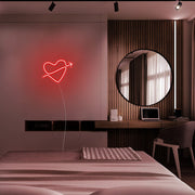 Mini Heart With Arrow Neon Sign