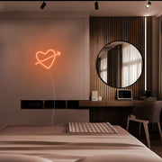 Mini Heart With Arrow Neon Sign