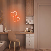 Mini Hearts Lock Neon Sign