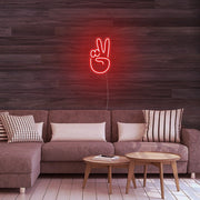 Mini Peace Finger Neon Sign