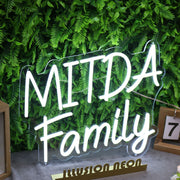 Mitda Family White Neon Sign