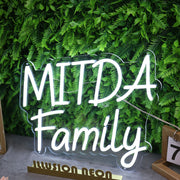 Mitda Family White Neon Sign