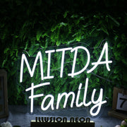 Mitda Family White Neon Sign