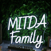 Mitda Family White Neon Sign