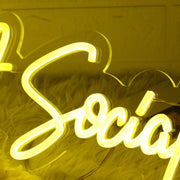 MJ Social LLC Yellow Neon Sign