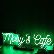 Moby's Cafe Green Neon Sign