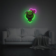 Monster Mask With Pink Heart LED Neon Acrylic Artwork