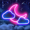 Moon Cloud Neon Sign Blue And Pink Led Neon Light Sign For Wall Decor