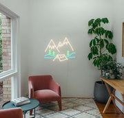 Mountain Camping Neon Sign