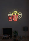 Movie Night Popcorn Neon Sign