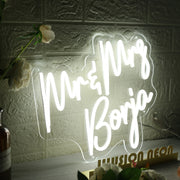 Mr And Mrs Boria White Neon Sign