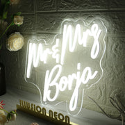 Mr And Mrs Boria White Neon Sign