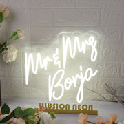 Mr And Mrs Boria White Neon Sign