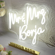 Mr And Mrs Boria White Neon Sign