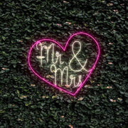 Mr and Mrs Inside Heart V1 Neon Sign