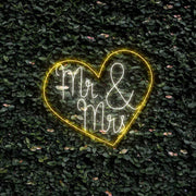 Mr and Mrs Inside Heart V1 Neon Sign