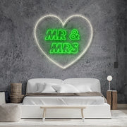 Mr and Mrs Inside Heart V2 Neon Sign