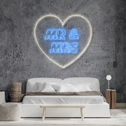 Mr and Mrs Inside Heart V2 Neon Sign