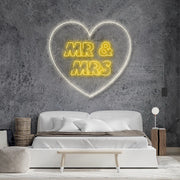 Mr and Mrs Inside Heart V2 Neon Sign