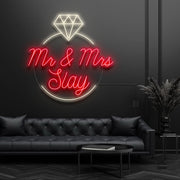 Mr and Mrs Inside Ring Neon Sign