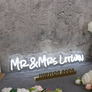 Mr And Mrs Litwin White Neon Sign