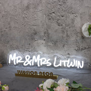 Mr And Mrs Litwin White Neon Sign