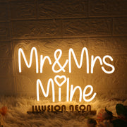 Mr And Mrs Milne Yellow Neon Sign