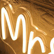 Mr And Mrs Milne Yellow Neon Sign