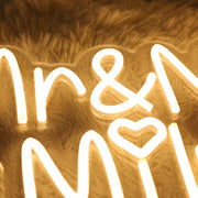 Mr And Mrs Milne Yellow Neon Sign