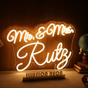 Mr And Mrs Ruty Yellow Neon Sign