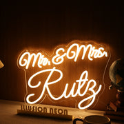 Mr And Mrs Ruty Yellow Neon Sign