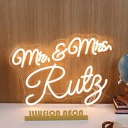 Mr And Mrs Ruty Yellow Neon Sign