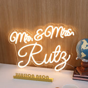 Mr And Mrs Ruty Yellow Neon Sign