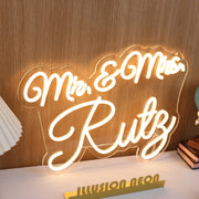 Mr And Mrs Ruty Yellow Neon Sign