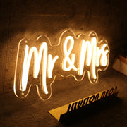 Mr And Mrs Yellow Neon Sign