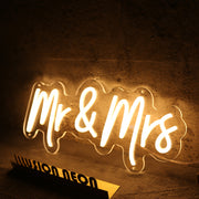 Mr And Mrs Yellow Neon Sign