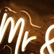 Mr And Mrs Yellow Neon Sign