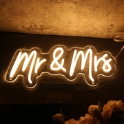 Mr And Mrs Yellow Neon Sign