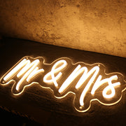 Mr And Mrs Yellow Neon Sign