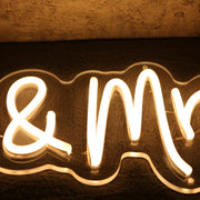 Mr And Mrs Yellow Neon Sign