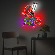 Mr Crab With Patrick Shorts LED Neon Acrylic Artwork