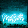 Ms Bills Blue Neon Sign