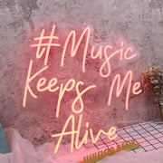 Music Keeps Me Alive Red Neon Sign