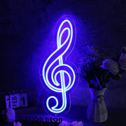 Music Note Blue Neon Sign