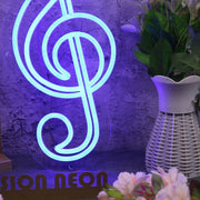 Music Note Blue Neon Sign