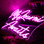 My Journi Awaits Pink Neon Sign