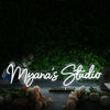 Myana's Studio White Neon Sign