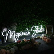 Myana's Studio White Neon Sign