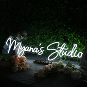 Myana's Studio White Neon Sign