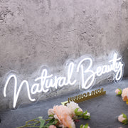 Natural Beauty White Neon Sign